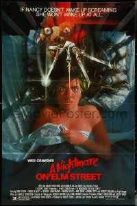 4y0975 NIGHTMARE ON ELM STREET 1sh 1984 art of Langenkamp & Robert Englund by Matthew Peak!