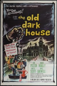 4y0980 OLD DARK HOUSE 1sh 1963 William Castle's killer-diller with a nuthouse of kooks!