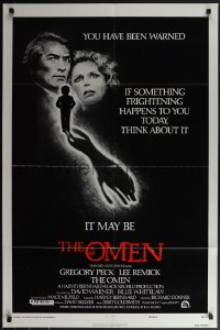 4y0982 OMEN style F 1sh 1976 Gregory Peck, Lee Remick, Satanic horror, you've been warned!