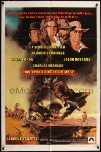 4y0983 ONCE UPON A TIME IN THE WEST 1sh 1969 Sergio Leone, Cardinale, Fonda, Bronson, Robards!