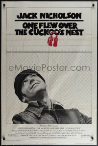 4y0986 ONE FLEW OVER THE CUCKOO'S NEST pre-awards 1sh 1975 c/u of Nicholson, Forman classic!