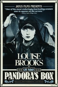 4y0991 PANDORA'S BOX 1sh R1982 great close portrait of sexy Louise Brooks, G.W. Pabst!