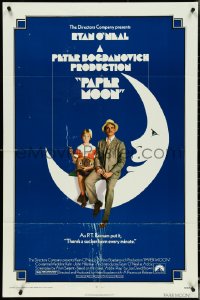 4y0992 PAPER MOON 1sh 1973 great image of smoking Tatum O'Neal with dad Ryan O'Neal!