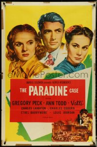 4y0994 PARADINE CASE 1sh R1956 Alfred Hitchcock, Gregory Peck, Ann Todd, Alida Valli!