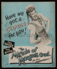 4y0058 MIRACLE OF MORGAN'S CREEK pressbook 1943 Preston Sturges, Betty Hutton, Eddie Bracken, rare!