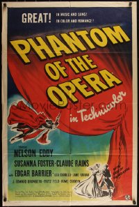 4y0186 PHANTOM OF THE OPERA style M 1sh 1943 cool art of Claude Rains swinging on rope, ultra rare!