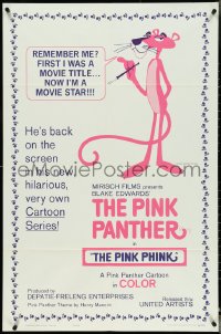 4y0999 PINK PANTHER 1sh 1965 Fritz Freleng & Hawley Pratt directed cartoon, The Pink Phink!