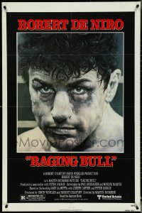 4y1013 RAGING BULL 1sh 1980 Hagio art of Robert De Niro, Martin Scorsese boxing classic!