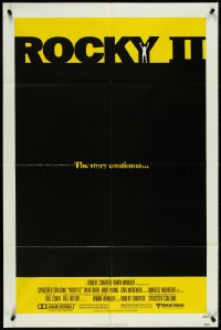 4y1029 ROCKY II 1sh 1979 Carl Weathers, Sylvester Stallone boxing sequel, black box design!