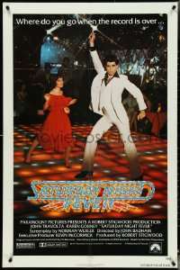 4y1034 SATURDAY NIGHT FEVER 1sh 1977 best image of disco John Travolta & Karen Lynn Gorney!