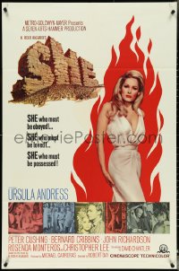 4y1044 SHE 1sh 1965 Hammer fantasy, sexy Ursula Andress must be possessed, she must be obeyed!