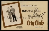 4y0127 FORBIDDEN PLANET 7x11 standee 1956 Anne Francis asks men are you in step, City Club Shoes!