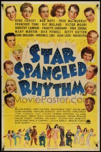 4y1058 STAR SPANGLED RHYTHM 1sh 1943 images of all of Paramount's best 1940s stars!