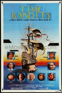 4y1087 TIME BANDITS 1sh 1981 John Cleese, Sean Connery, art by director Terry Gilliam!