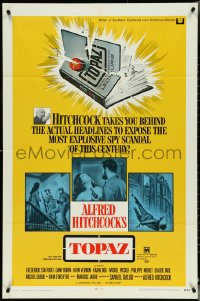 4y1091 TOPAZ 1sh 1969 Alfred Hitchcock, John Forsythe, explosive spy scandal of this century!