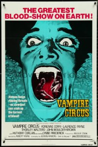 4y1100 VAMPIRE CIRCUS 1sh 1972 Hammer horror, no sawdust can soak up all the blood!