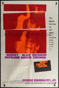 4y1105 WAIT UNTIL DARK 1sh 1967 blind Audrey Hepburn is terrorized by burglar Alan Arkin!