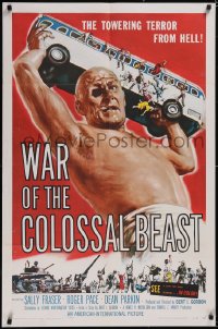 4y0195 WAR OF THE COLOSSAL BEAST 1sh 1958 great Albert Kallis art of the towering terror from Hell!