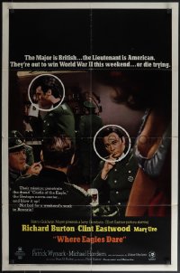 4y1113 WHERE EAGLES DARE style B 1sh 1968 Clint Eastwood, Richard Burton, completely different image!