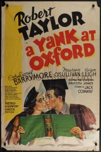 4y1120 YANK AT OXFORD style D 1sh 1938 Robert Taylor & sexy young Maureen O'Sullivan, ultra rare!