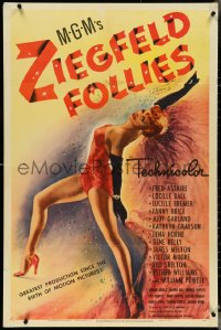 4y0197 ZIEGFELD FOLLIES style C 1sh 1945 full-length art of sexy dancer Lucille Ball, ultra rare!