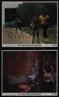 4y1390 TEXAS CHAINSAW MASSACRE 5 8x10 mini LCs 1974 Leatherface w/ chainsaw, terrified Marilyn Burns!