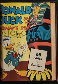 4y0133 DELL COMICS BOUND VOLUME hardcover bound volume comic books 1943 Donald Duck & Mummy's Ring