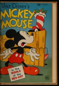 4y0134 DELL COMICS BOUND VOLUME hardcover bound comic books 1942 w/Four Color #79 Mickey Mouse!