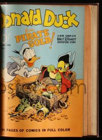 4y0131 DELL COMICS BOUND VOLUME hardcover bound comic books 1942 Donald Duck finds Pirate Gold #9!