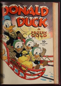 4y0132 DELL COMICS BOUND VOLUME hardcover bound volume comic books 1943 Donald Duck in Frozen Gold!