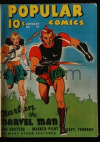 4y0137 POPULAR COMICS hardcover bound volume of comic books 1940 #47-58, Martan the Marvel Man, rare!