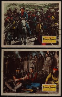 4y0636 BROKEN ARROW 4 LCs 1950 great images of James Stewart, sexy Native American Debra Paget!