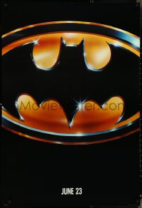 4z0894 BATMAN teaser 1sh 1989 directed by Tim Burton, cool image of Bat logo, matte finish!