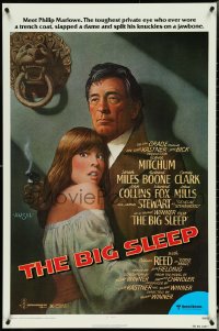 4z0902 BIG SLEEP 1sh 1978 art of Robert Mitchum & sexy Candy Clark by Richard Amsel!