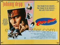 4z0125 CRY-BABY DS British quad 1990 John Waters, Johnny Depp shedding a single tear, ultra rare!