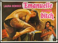 4z0130 EMANUELLE QUEEN OF SADOS British quad 1980 different art of sexy Queen Bitch Laura Gemser!