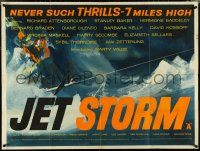 4z0152 JET STORM British quad 1961 Richard Attenborough has a bomb on airplane, ultra rare!