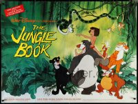 4z0153 JUNGLE BOOK British quad R1980s Walt Disney cartoon classic, great image of all characters!