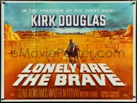 4z0156 LONELY ARE THE BRAVE British quad 1962 Kirk Douglas classic, different art & ultra rare!