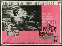 4z0165 NIGHT OF THE IGUANA British quad 1964 Burton, Gardner, Lyon, art by Tal Stubis, ultra rare!