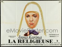 4z0167 NUN British quad 1967 Anna Karina, La Religieuse de Denis Diderot, different & ultra rare!