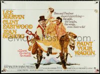 4z0169 PAINT YOUR WAGON British quad 1969 Ron Lesser art of Clint Eastwood, Lee Marvin & Jean Seberg!