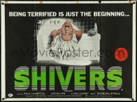 4z0180 THEY CAME FROM WITHIN British quad 1976 David Cronenberg, scared girl in tub, ultra rare!