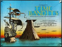 4z0182 TIME BANDITS British quad 1981 John Cleese, Sean Connery, art by director Terry Gilliam!