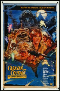 4z0913 CARAVAN OF COURAGE style B int'l 1sh 1984 Ewok Adventure, Star Wars, Struzan!