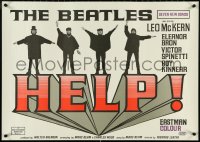 4z0442 HELP 23x33 commercial poster 1980s Beatles, John, Paul, George & Ringo, from British Quad!