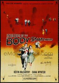 4z0443 INVASION OF THE BODY SNATCHERS signed 24x34 English commercial poster 1980s by Kevin McCarthy!