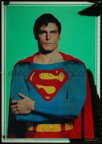 4z0449 SUPERMAN foil 21x30 commercial poster 1978 comic book hero Christopher Reeve in costume!