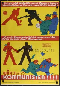 4z0285 WAHLT LISTE 5 KOMMUNISTEN 20x28 German commercial poster 1970s Malsov art of people fighting!