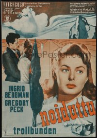 4z0275 SPELLBOUND Finnish 1951 Alfred Hitchcock, Ingrid Bergman, Gregory Peck, very rare!